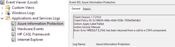 Azure Information Protection Troubleshooting