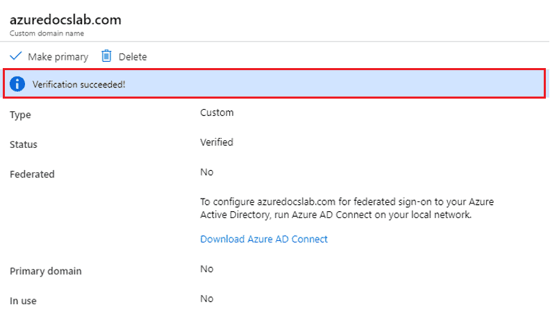 Azure Active Directory Custom Domain