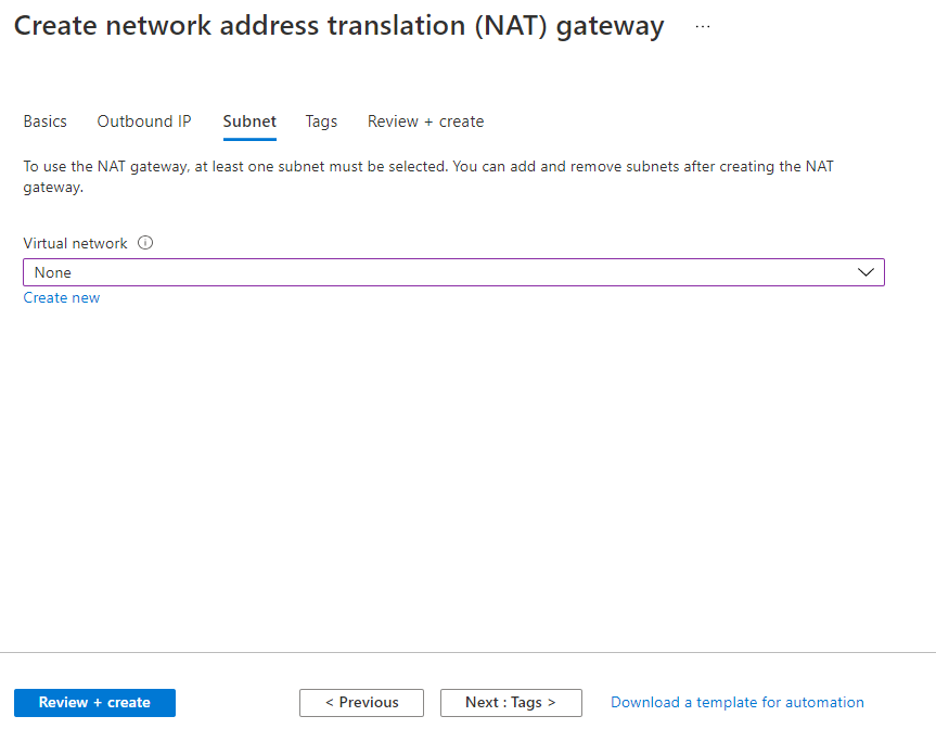 Virtual NAT Gateway Yapılandırması
